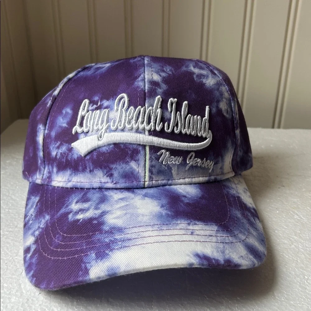 NWOT Sunsations embroidered Long Beach Island NJ Tie Dye LBI adjustable Hat OS
